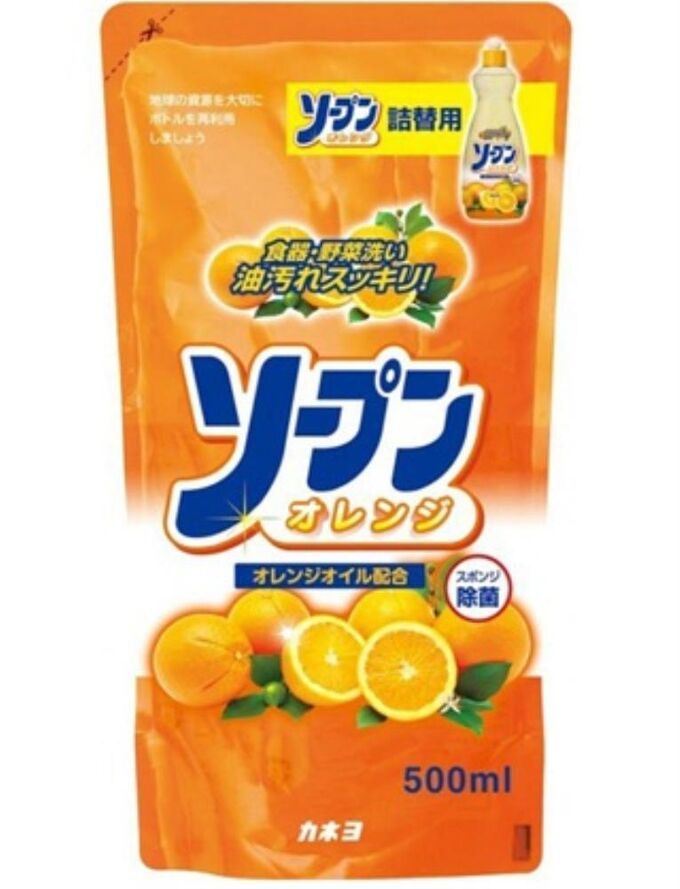 Kaneyo Жидкость для мытья посуды сладкий апельсин 500 мл запасной блок