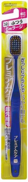 Ebisu Зубная щетка увеличенная широкая овальная с 6-ти рядной щетиной и сверхтонкими кончиками № 32 Средней жесткости