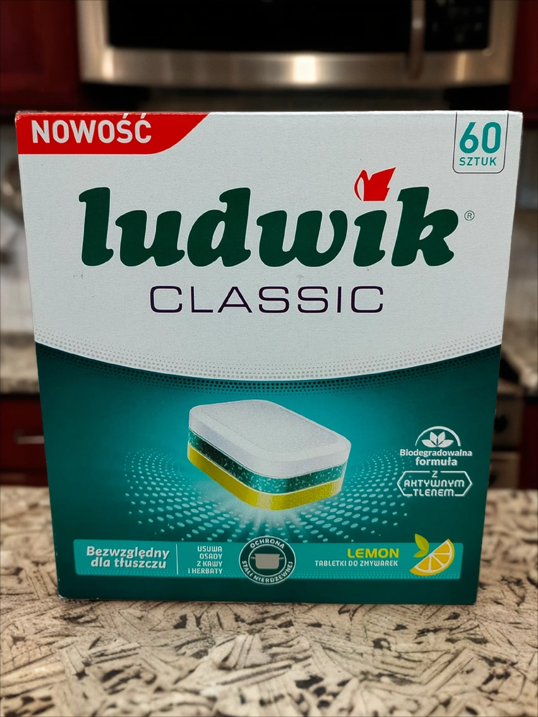 Ludwik Classic Active Oxy Power Таблетки для посудомоечных машин запах лимона 60 шт