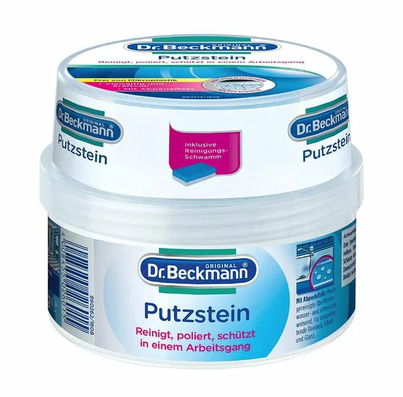 Dr. Beckmann Putzstein Чудо-паста 3 в 1 Чистка, полировка и защита 400 гр с губкой
