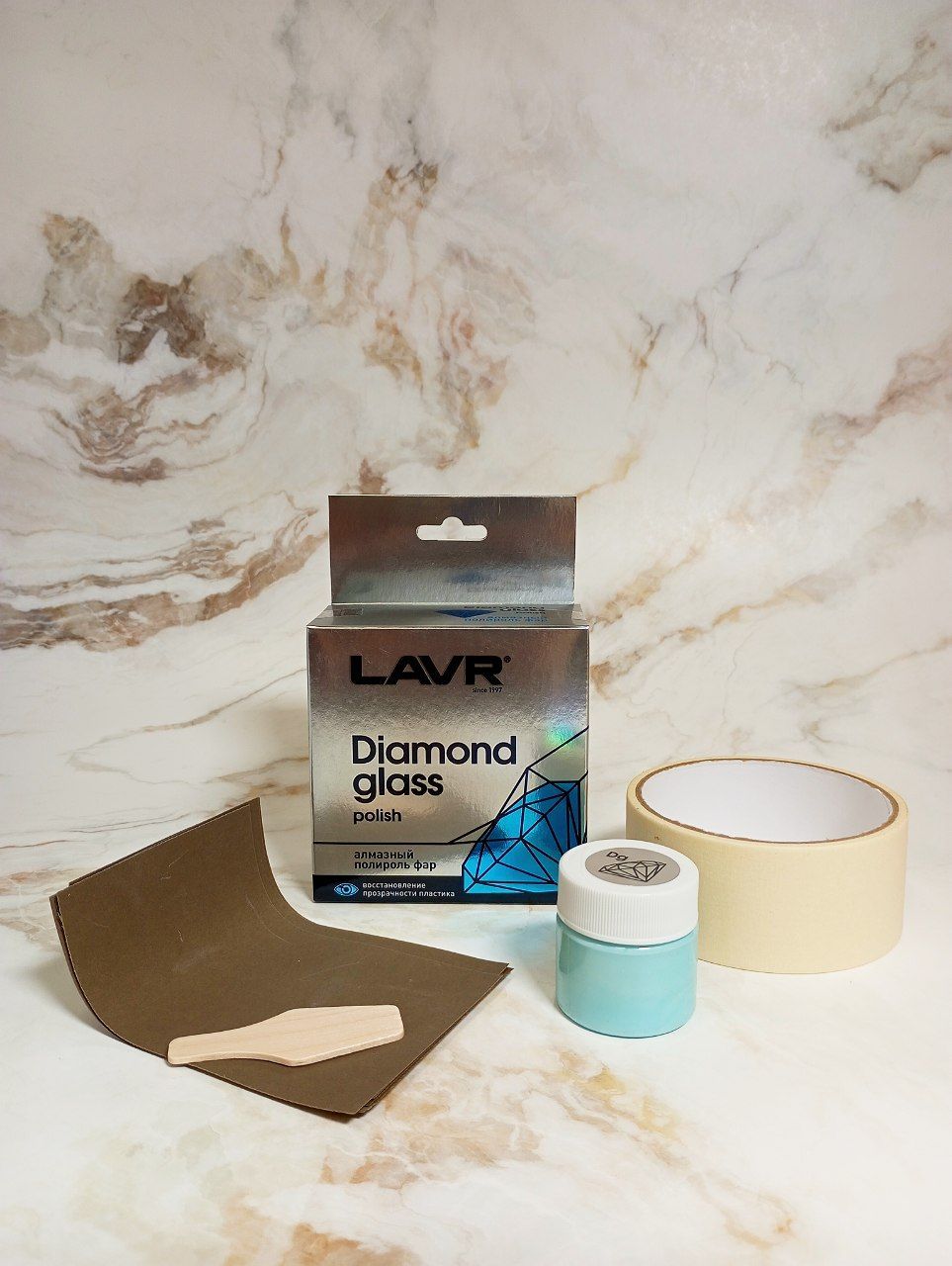 LAVR Diamond Glass Polish Набор Алмазный полироль фар для восстановления прозрачности пластика