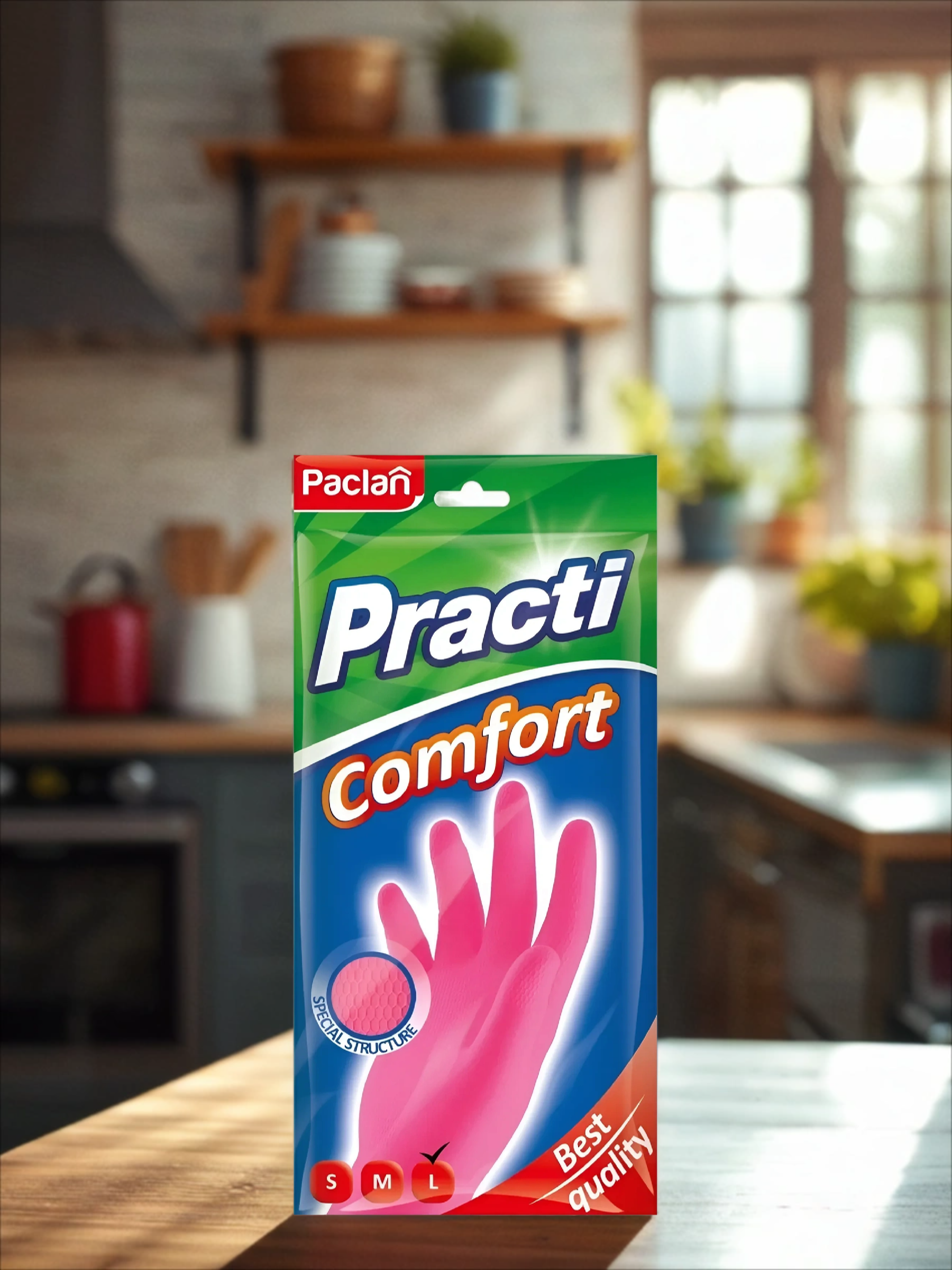 Paclan Practi Comfort Перчатки резиновые размер L