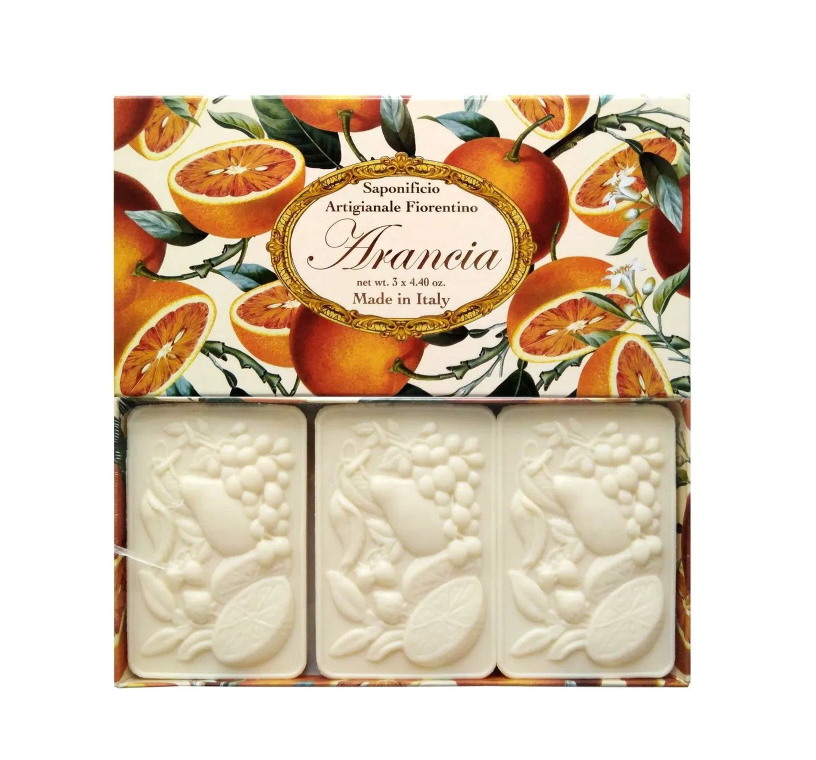 Saponificio Artigianale Fiorentino Orange Набор мыла туалетного ручной работы с ароматом Апельсина 3 шт по 125 гр в коробке