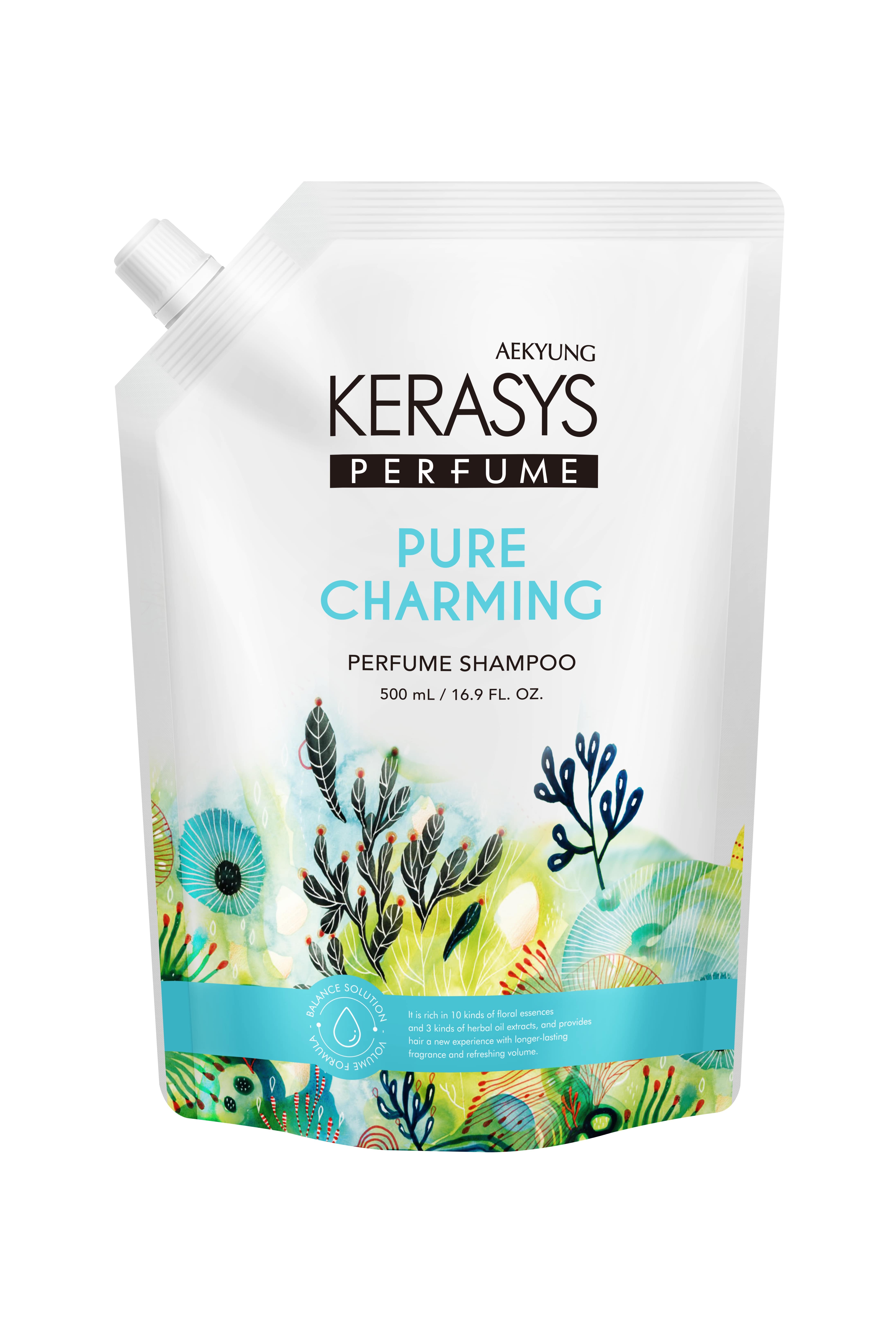 Aekyung Kerasys Parfumed Pure & Charming Шампунь для волос парфюмированный Шарм 500 мл в мягкой упаковке