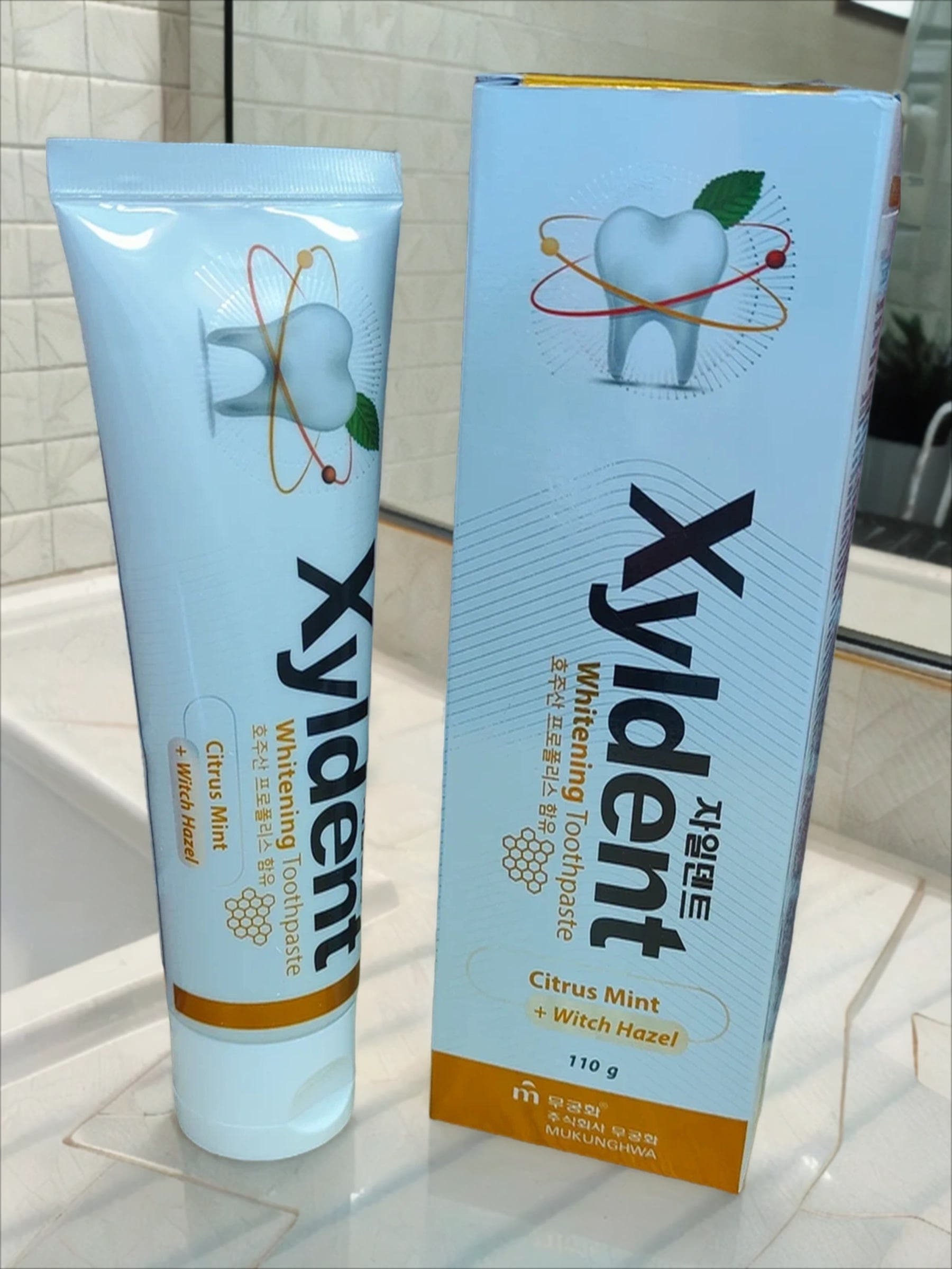 Mukunghwa Xyldent Whitening Citrus Mint + Witch Hazel Зубная паста гелевая отбеливающая Цитрус и гамамелис 110 гр
