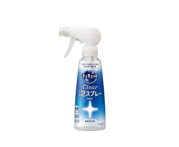 Kao Kyukyutto Clear Спрей-пена для мытья посуды без отдушек 300 мл