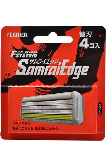Feather F-System Samurai Edge Запасные касеты к бритвенному станку 4 шт