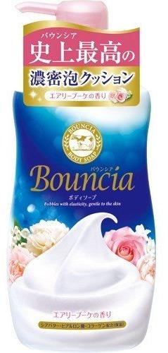 Cow Brand Bouncia Сливочное жидкое мыло для рук и тела с коллагеном и ароматом цветов 500 мл