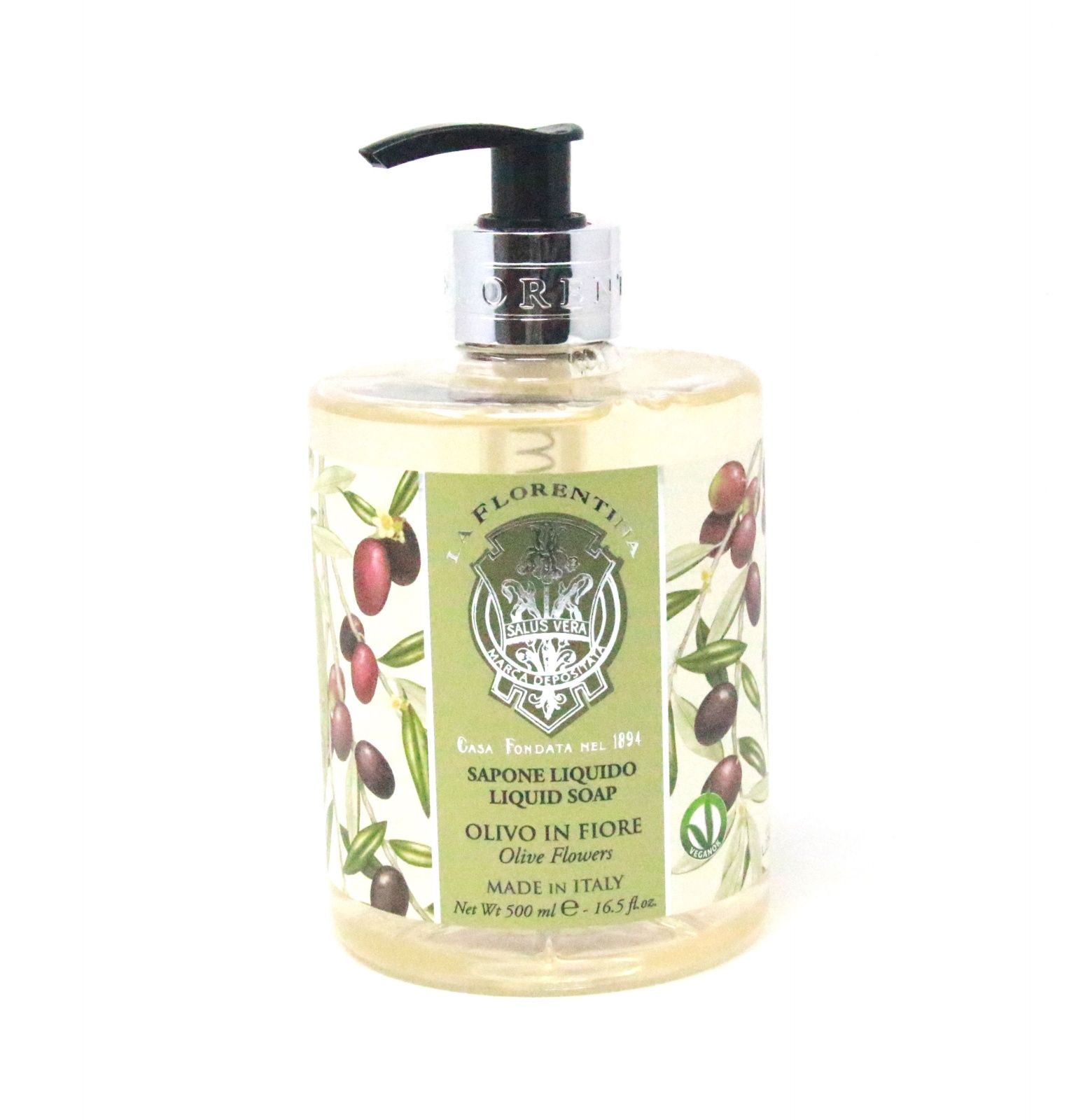 La Florentina Liquid Soap Olive Flowers Жидкое мыло с оливковым маслом и экстрактом Цветов оливы 500 мл