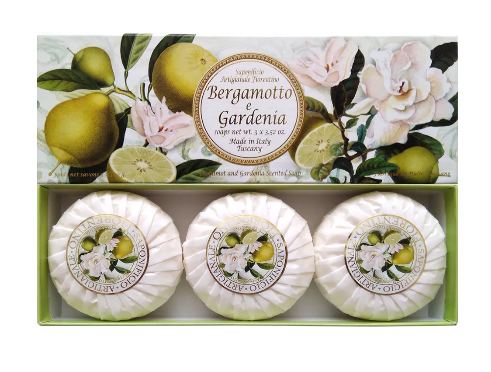 SAF Набор мыла туалетного твердого Бергамот и гардения / Bergamotto e Gardenia 3*100 г