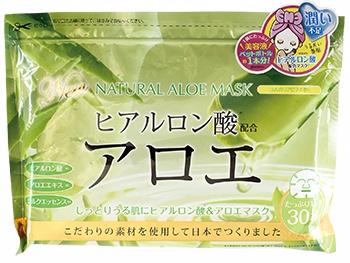Japan Gals Natural Натуральные маски для лица с экстрактом алоэ 30 шт