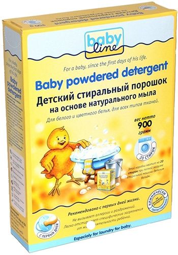 BabyLine Детский стиральный порошок универсальный на основе натурального мыла 900 гр на 20 стирок