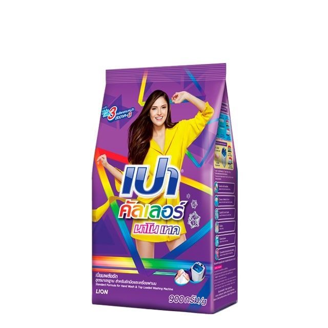 Lion Thai Pao UV Color Порошок стиральный для цветного белья мягкая упаковка 900 гр