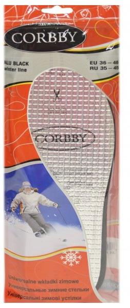 Corbby Winter Line Alu Black Стельки зимние трехслойные с алюминевой фольгой размер 35-45
