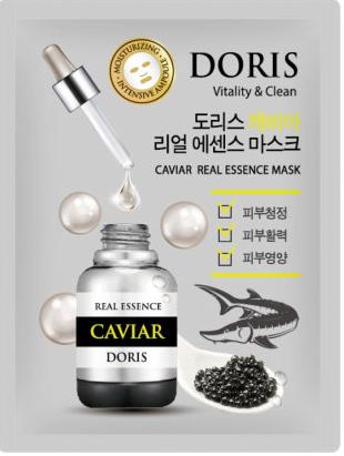Jigott Doris Real Essence Mask Caviar Тканевые маски для лица с экстрактом Икры 25 мл 10 шт