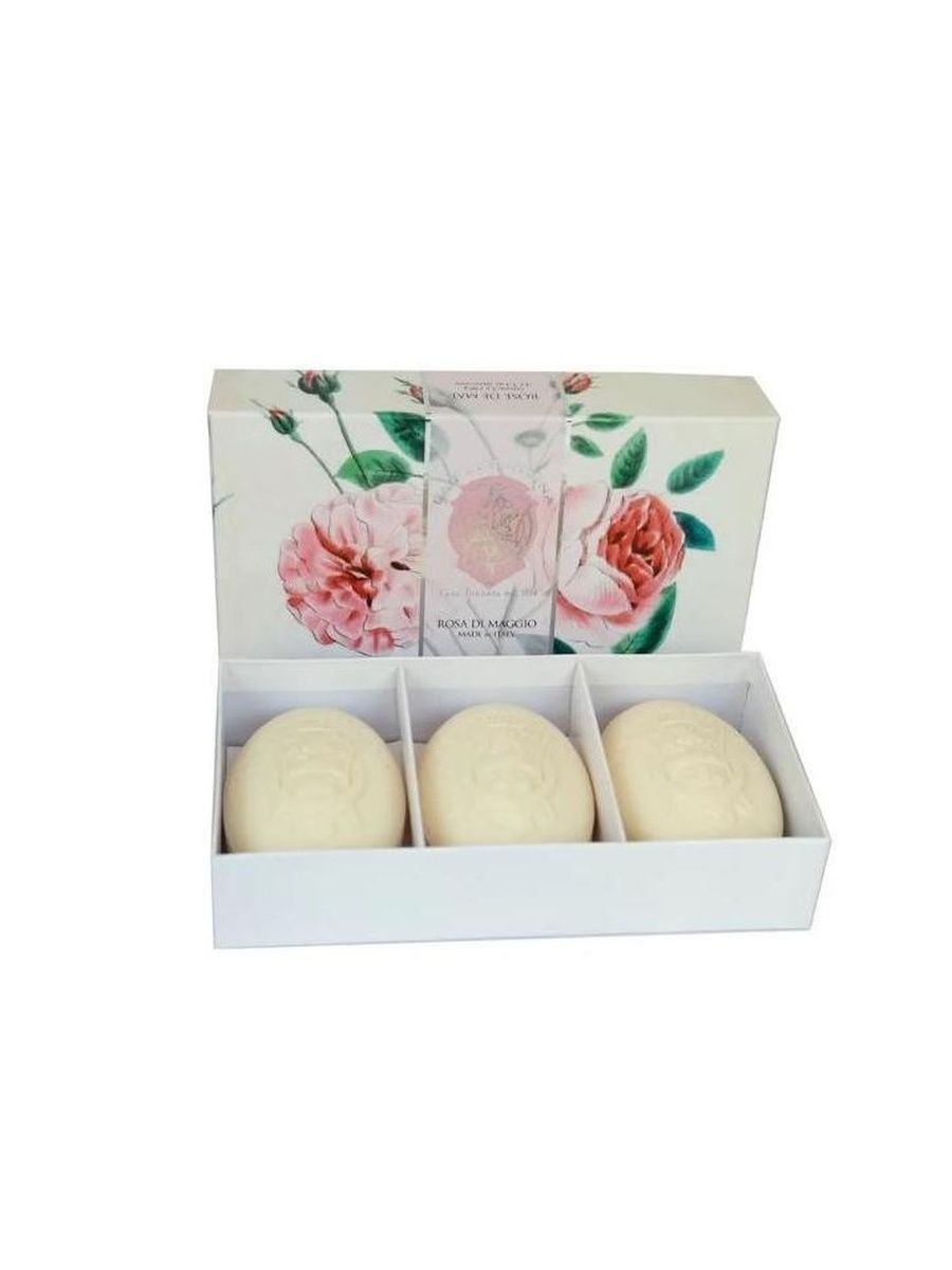 La Florentina Hand Soap Set Rose of May Набор мыла для рук с экстрактом Майской розы 150 гр 3 шт
