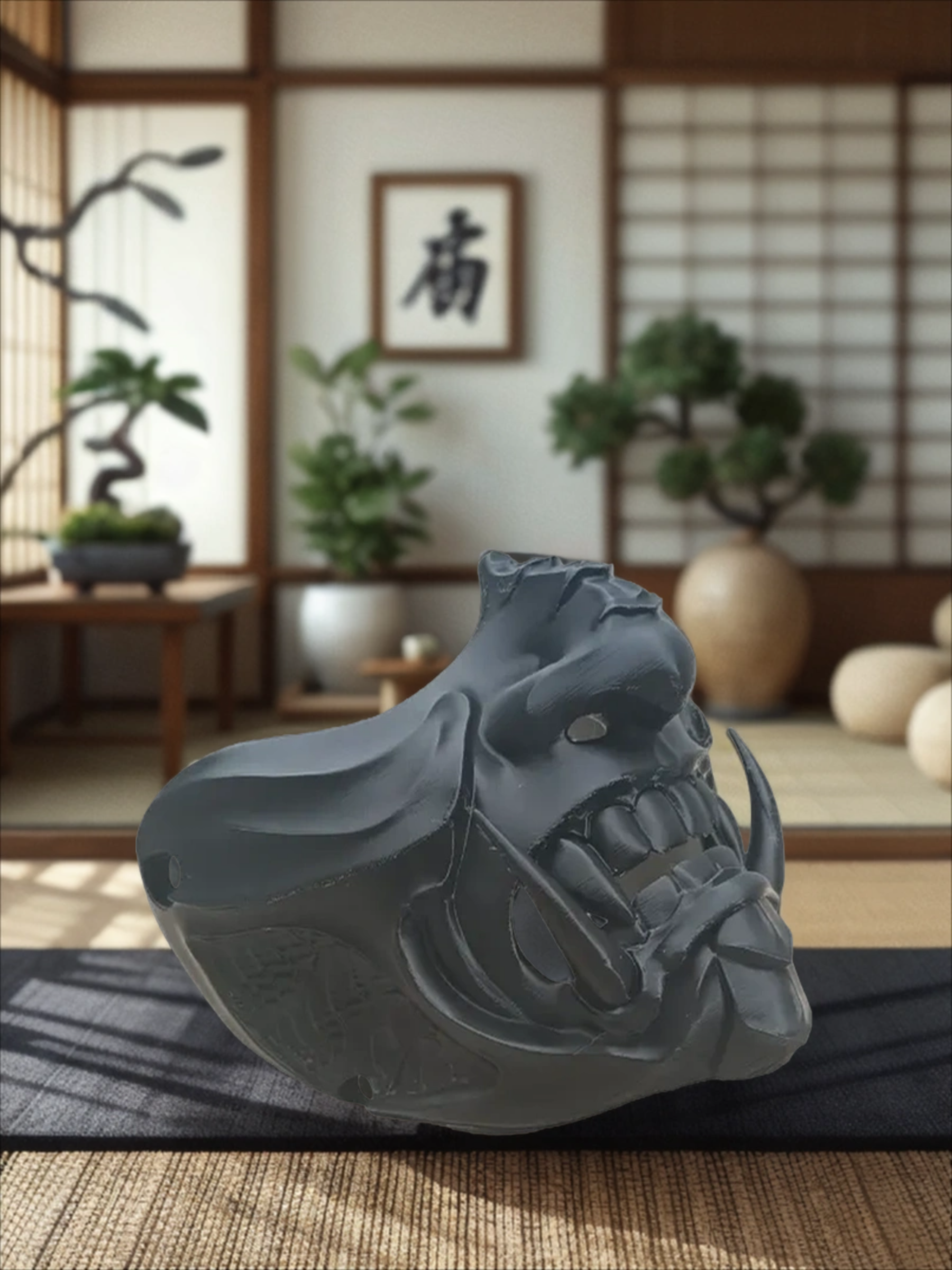 POAC Маска японская демон Они Черная