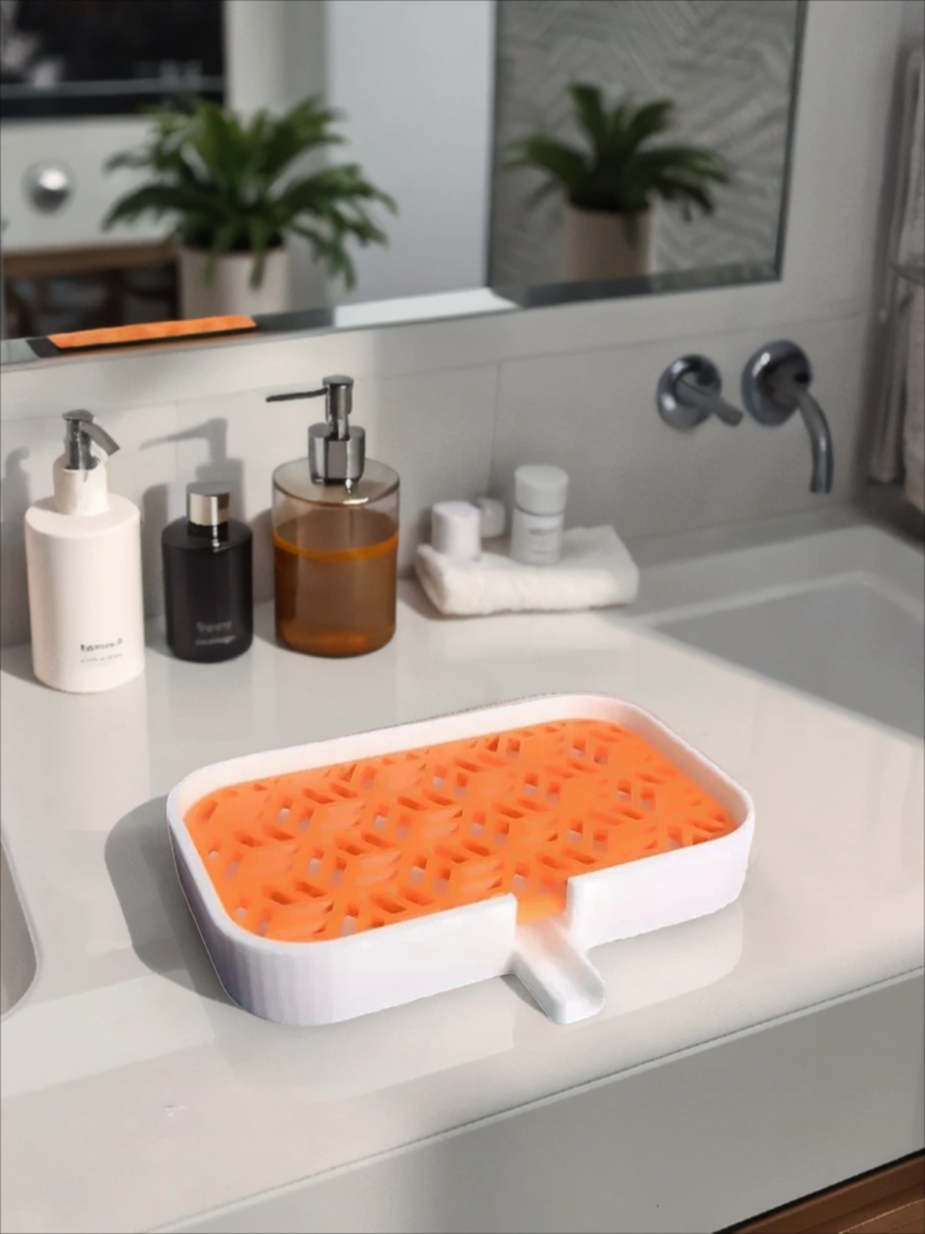 POAC Мыльница со сливом Кубы Бело-оранжевая