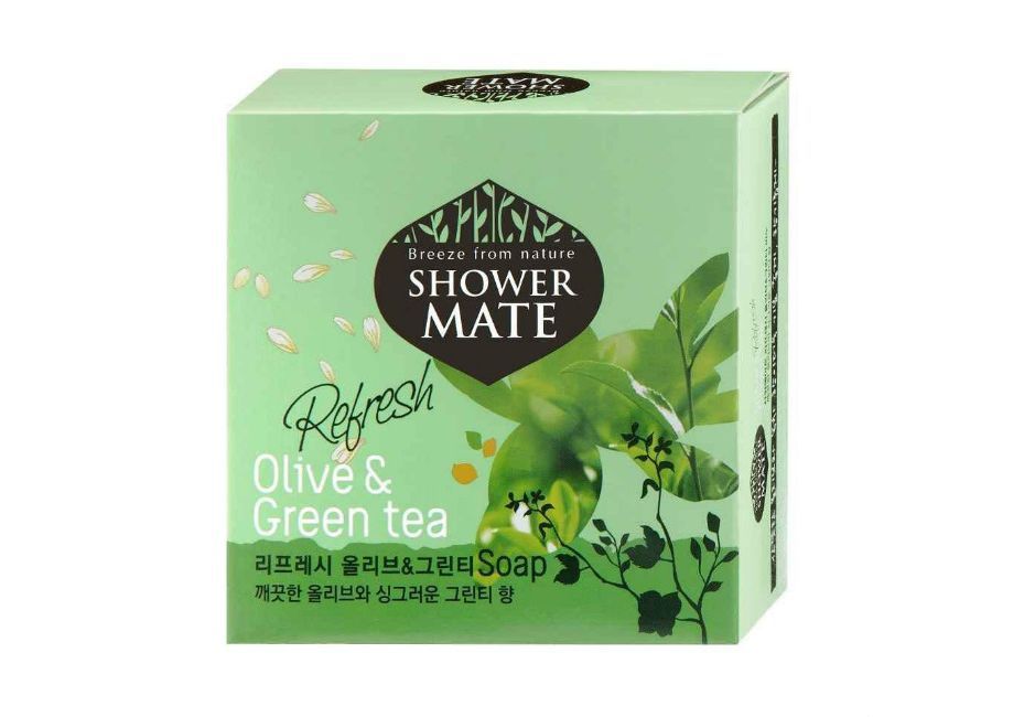 Aekyung Shower Mate Refresh Olive & Green tea Мыло косметическое Оливки и зеленый чай 100 гр