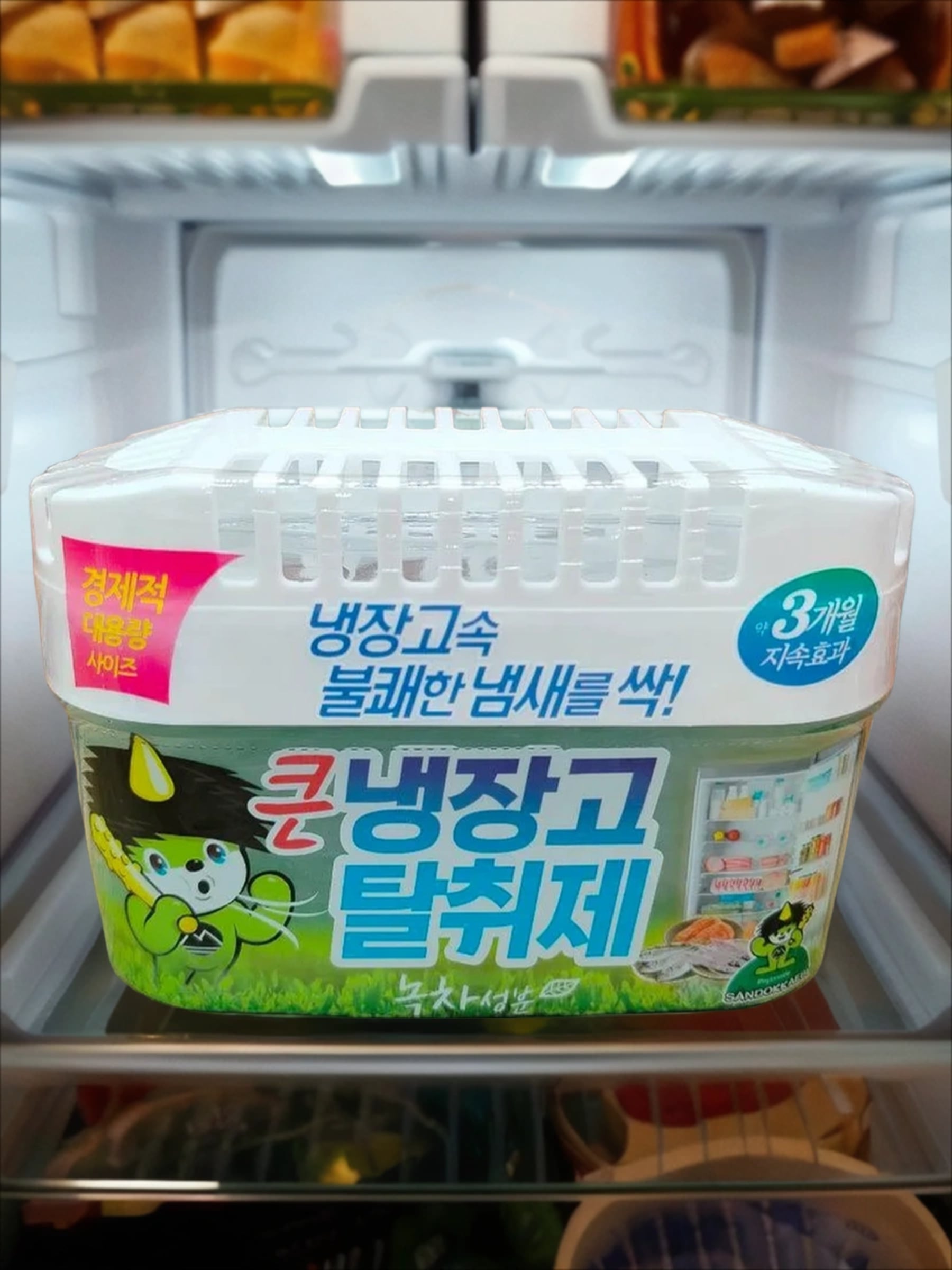 Sandokkaebi Odor Fri Ароматизатор-поглотитель для холодильника объемом до 600 л Зеленый чай 420 гр