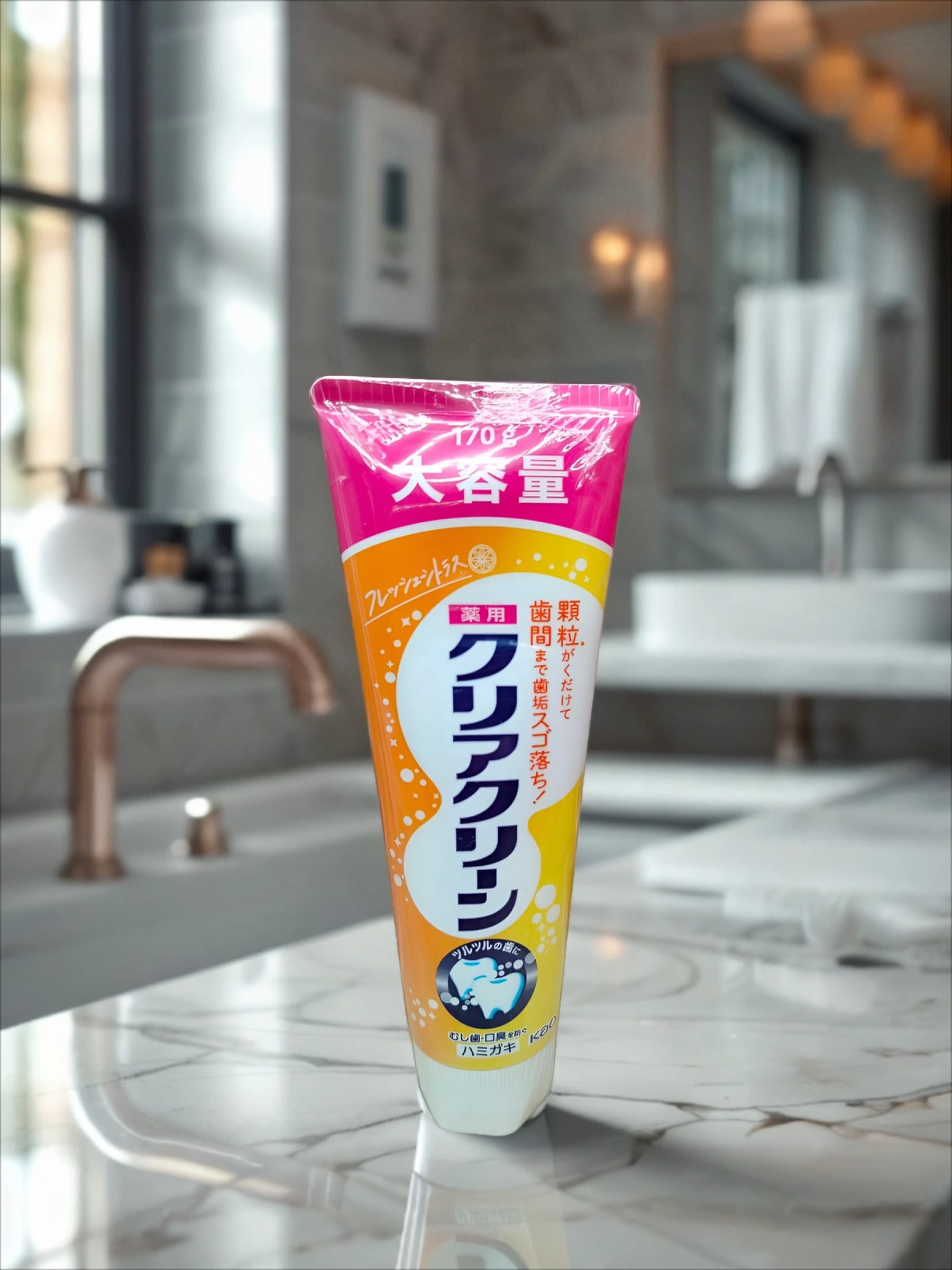 Kao Clear Clean Зубная паста освежающая с фтором для профилактики кариеса и гингивита Цитрус 170 гр