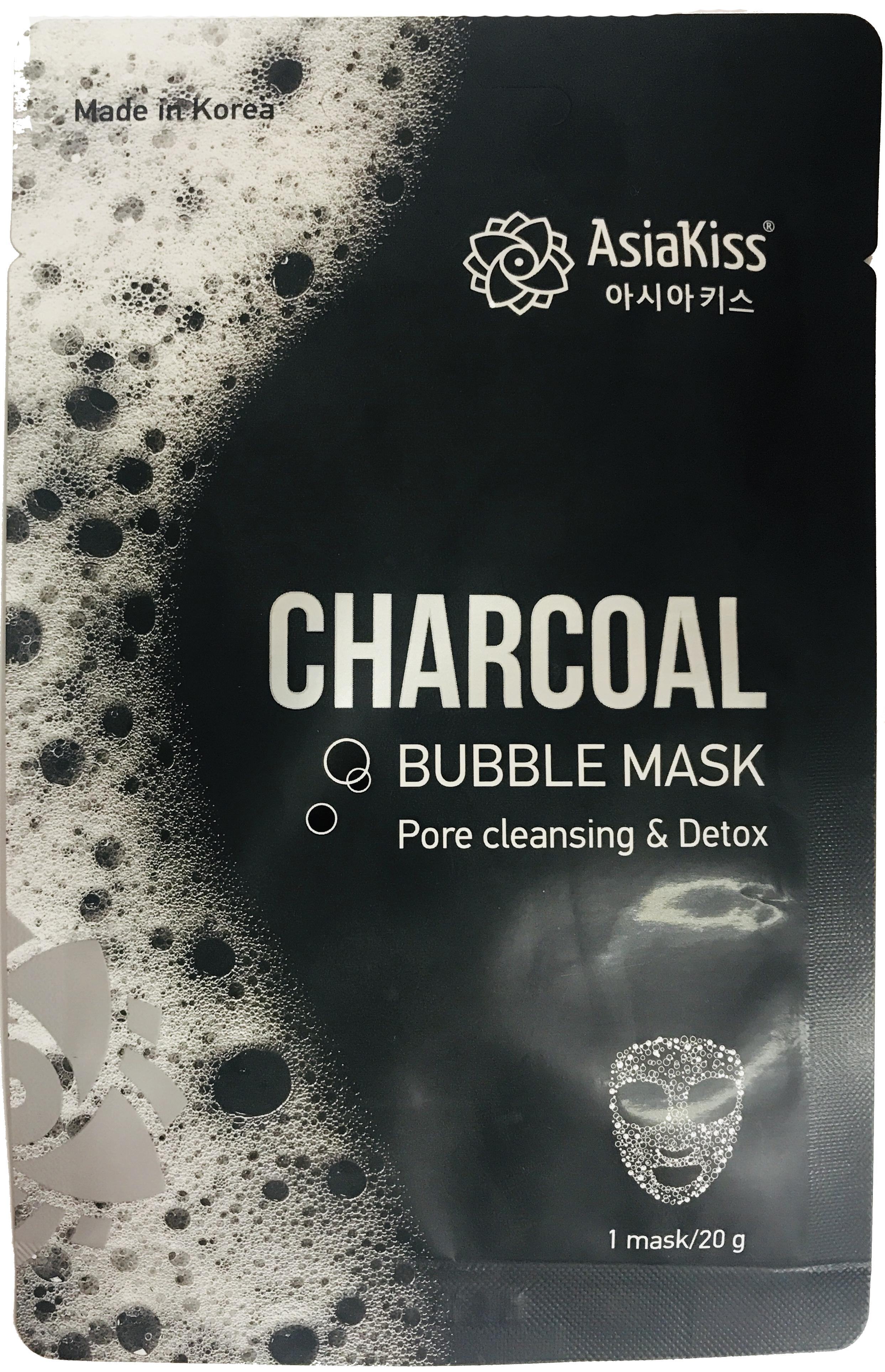 AsiaKiss Bubble Mask Charcoal Черная пузырьковая маска с экстрактом древесного угля 20 гр