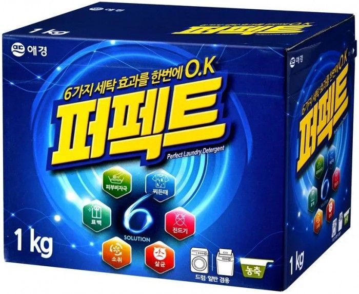 Aekyung Perfect 6 Solution Концентрированный стиральный порошок универсальный 1 кг