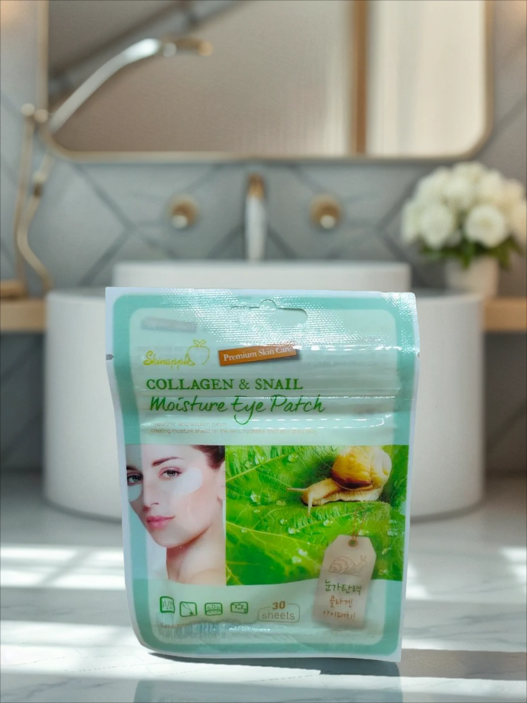 SkinApple Collagen & Snail Патчи для кожи вокруг век с коллагеном и слизью улитки 30 шт