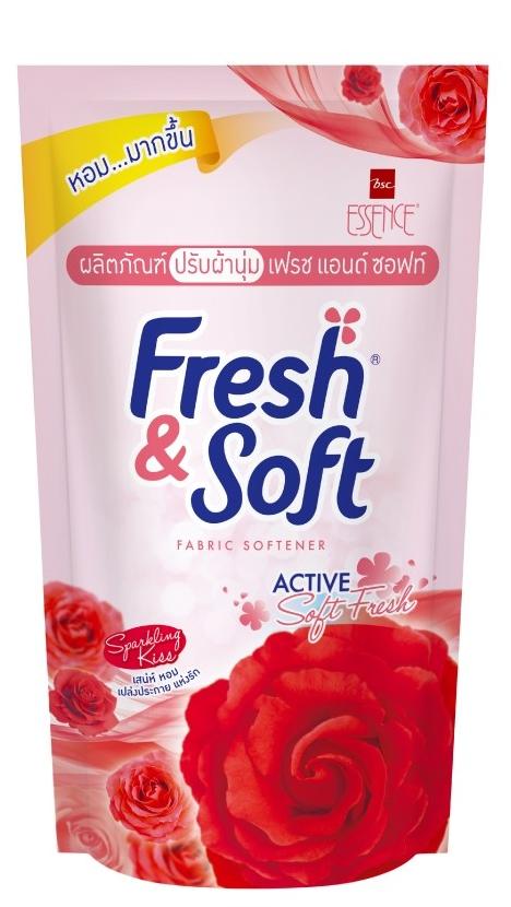 Lion Essence Fresh&Soft Sparkling Kiss Кондиционер для белья Игристый поцелуй 600 мл в мягкой упаковке