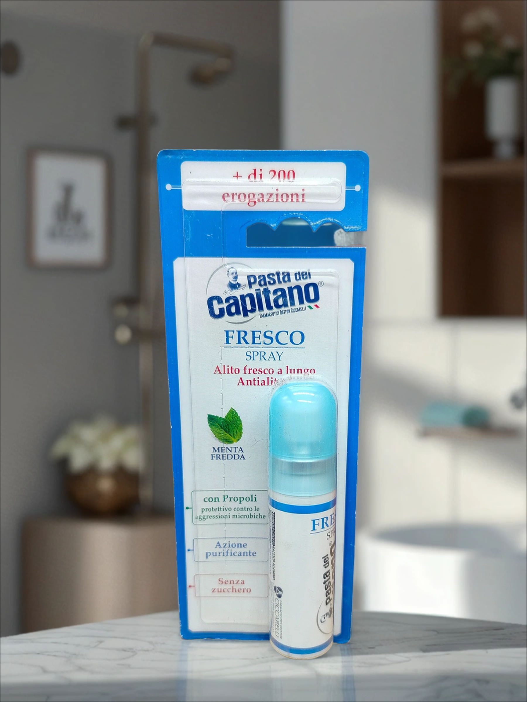 Pasta Del Capitano Fresco Spray Menta Fredda Спрей для полости рта освежающий Холодная мята 15 мл на 200 применений