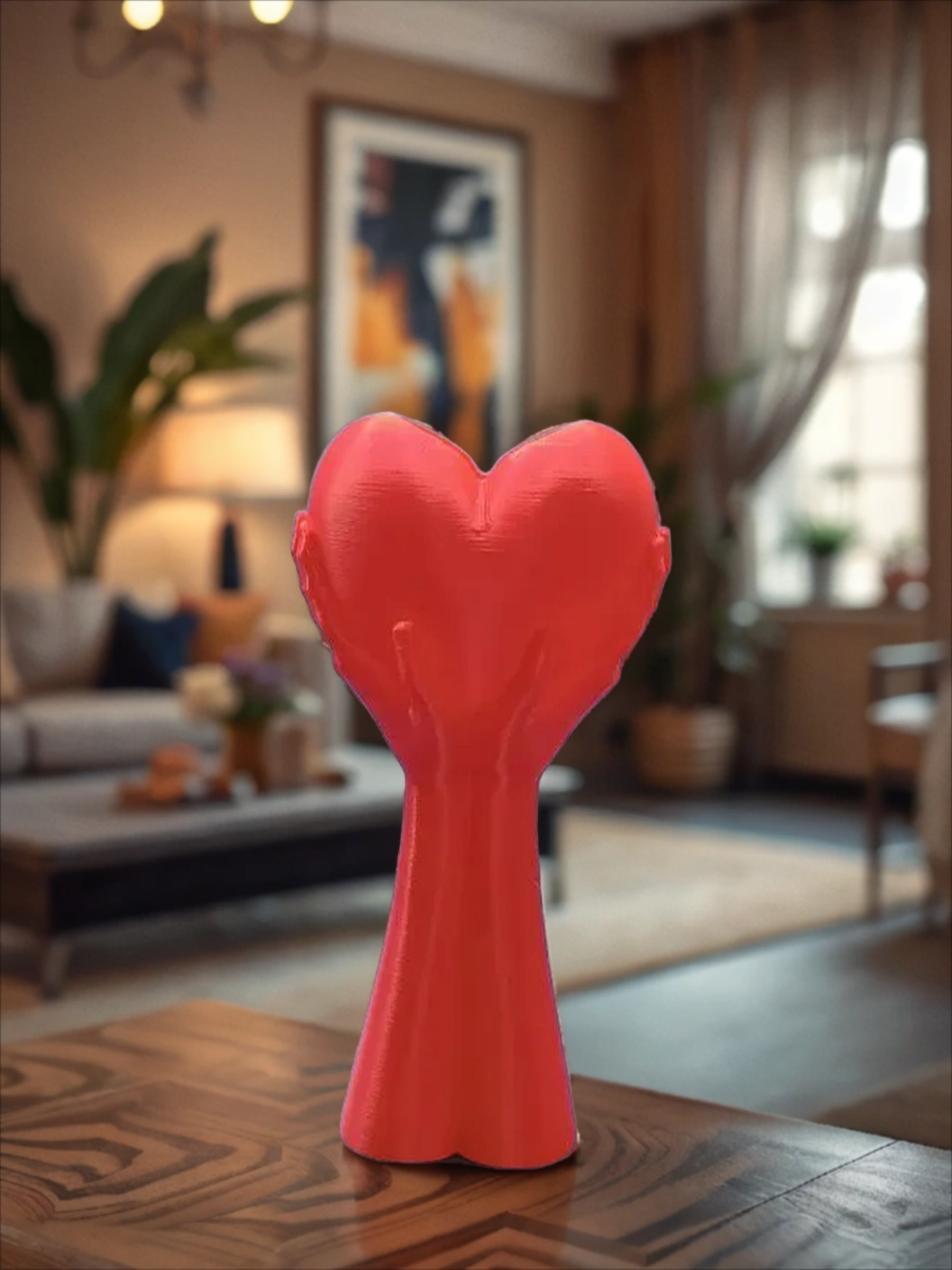 POAC Ваза декоративная для сухоцветов Сердце в руках Красная