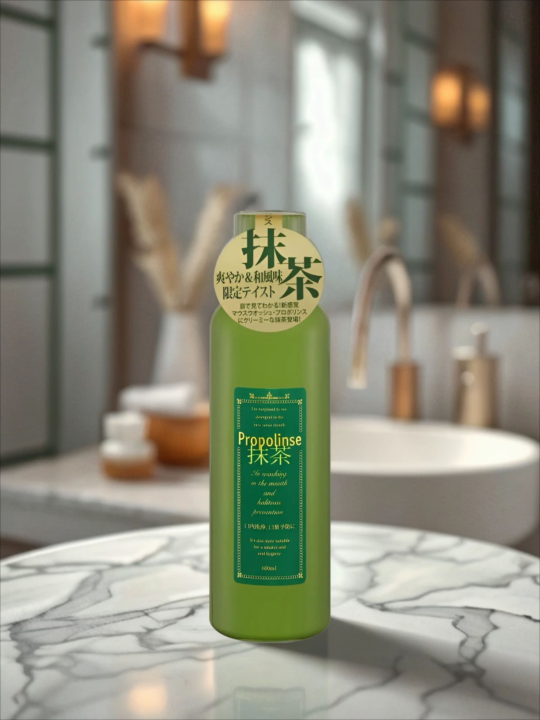 Pieras Propolinse Matcha Ополаскиватель для полости рта спиртовой разрушающий и окрашивающий налет со вкусом Зеленый чай Матча 600 мл