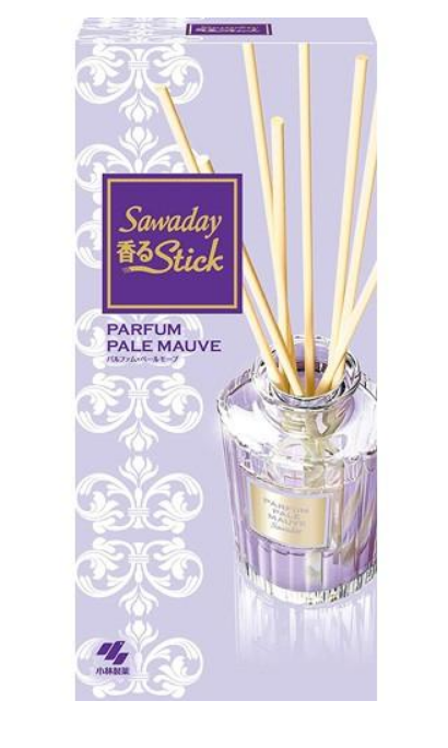Kobayashi Sawaday Stick Parfum Pale Mauve Натуральный аромадиффузор для дома с цветочно-фруктовым ароматом стеклянный флакон 70 мл + 8 палочек