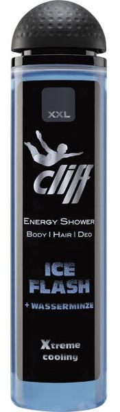 Cliff XXL Ice Flash Шампунь-гель для душа дезодорирующий 3 в 1 Ледяная мята с экстримально освежающим эффектом 300 мл