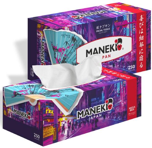 Maneki Dream Салфетки-выдергушки бумажные двухслойные гладкие белые с ароматом Магнолии 250 шт