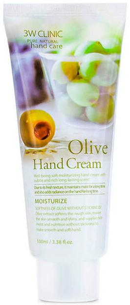 3W Clinic Hand Cream Olive Moisturize Крем для рук c экстрактом Оливы 100 мл