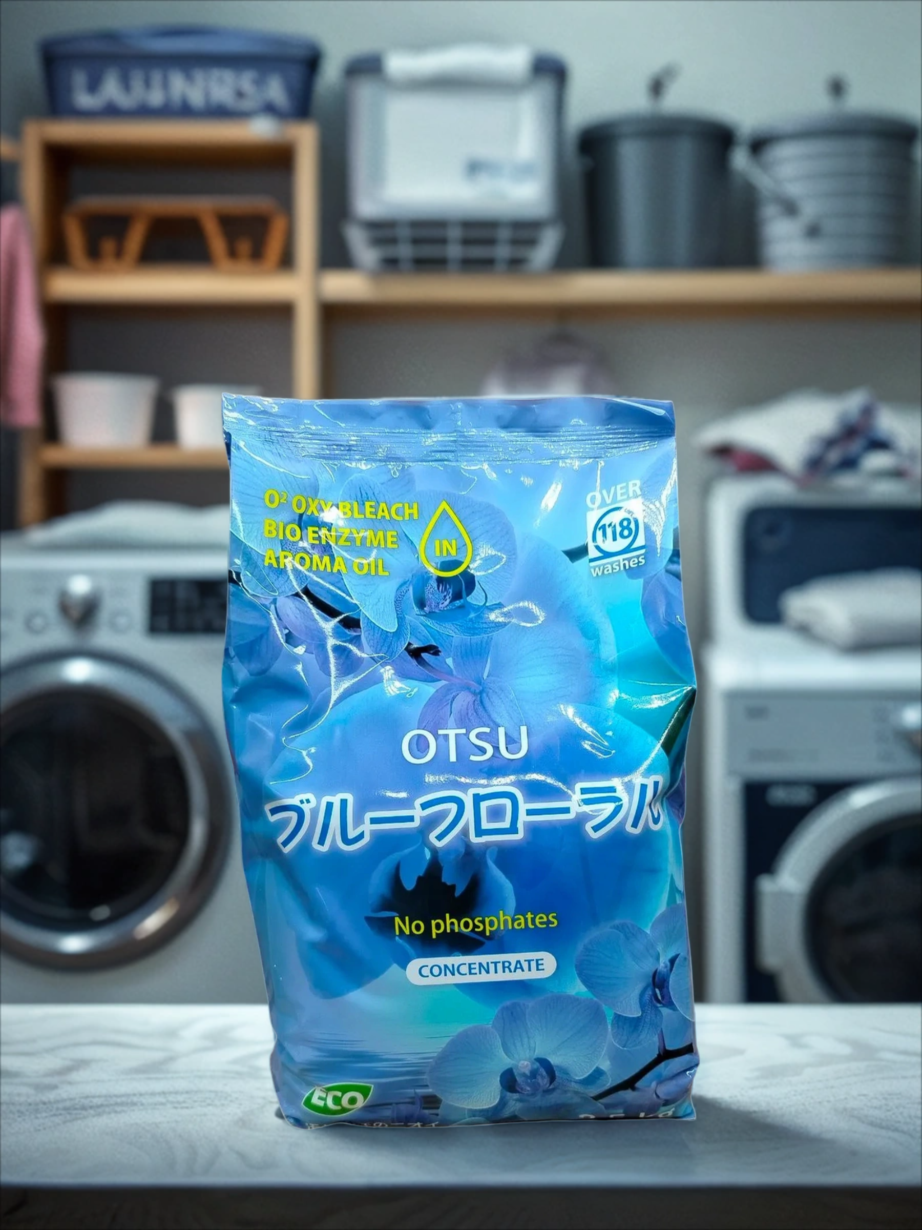 OTSU Стиральный порошок без фосфатов с силой кислорода и натуральным цветочным ароматом 2,5 кг мягкой упаковке на 118 стирок