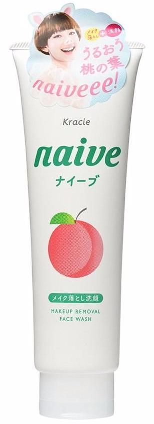 Kracie Naive Пенка для умывания и удаления макияжа с экстрактом листьев персикого дерева 200 гр