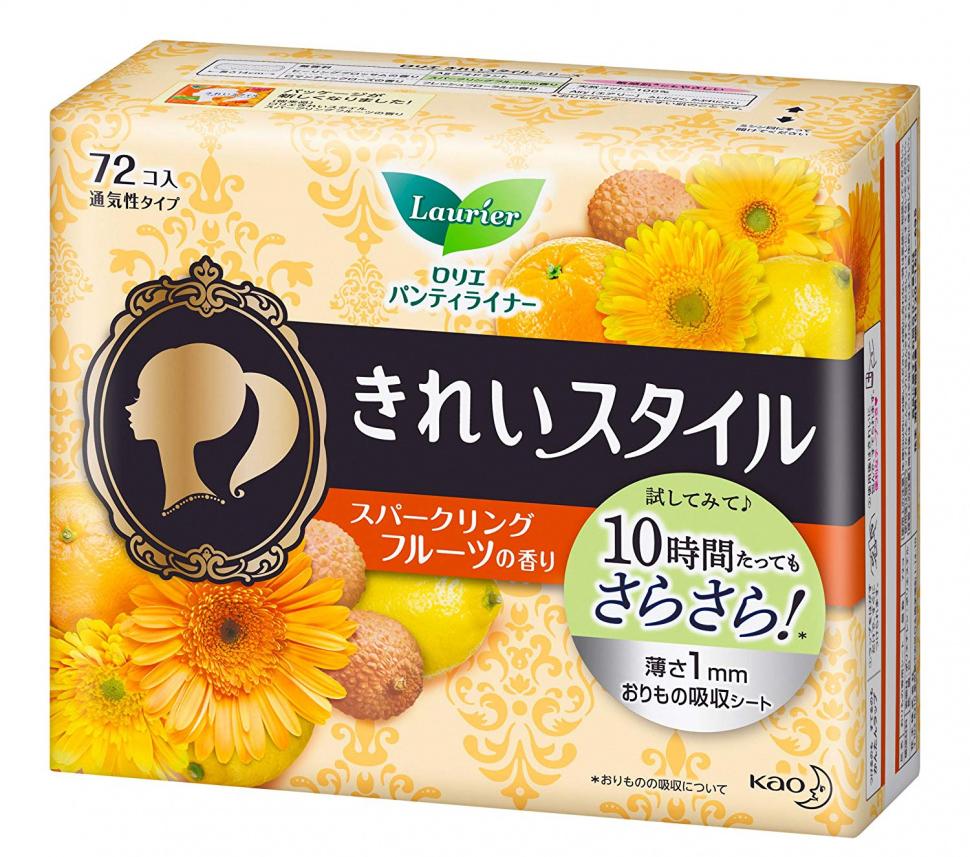 Kao Laurier Beautiful Style Ежедневные гигиенические прокладки с ароматом фруктов 72 шт