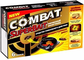 Combat SuperBait Диски от тараканов 6 шт