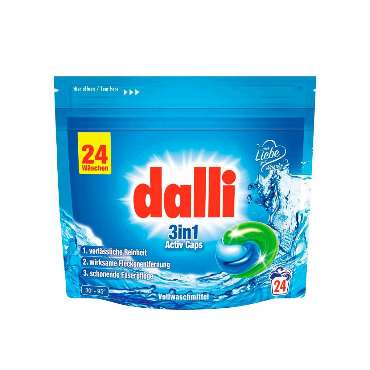 Dalli 3 in 1 Active Caps Капсулы для стирки белых и светлых тканей 24 шт