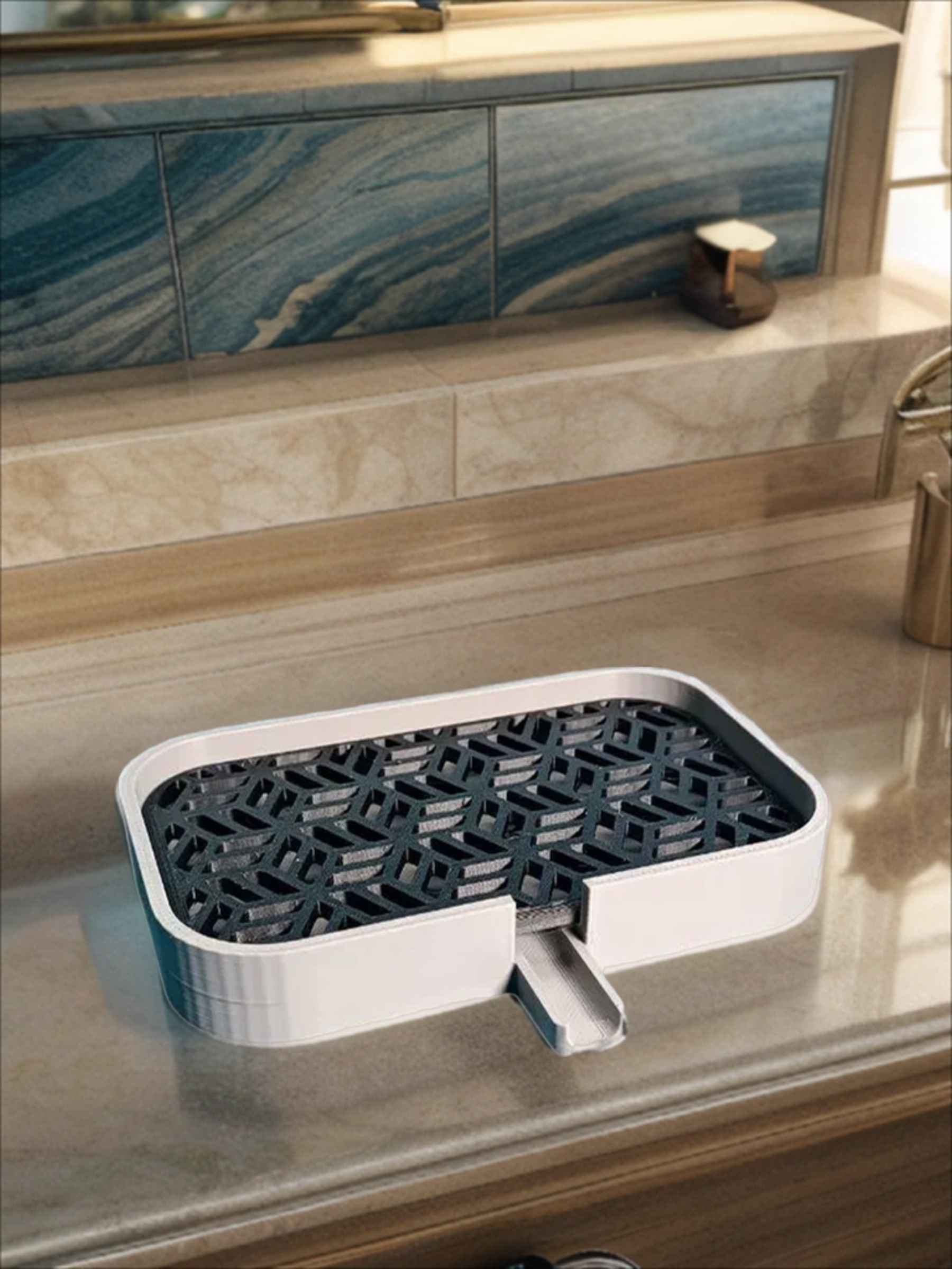 POAC Мыльница со сливом Кубы Серо-черная