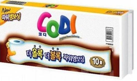 SsangYoung Codi Bathroom Tissue Бумага туалетная 2-х слойная с тисненым рисунком 45 м 10 рулонов