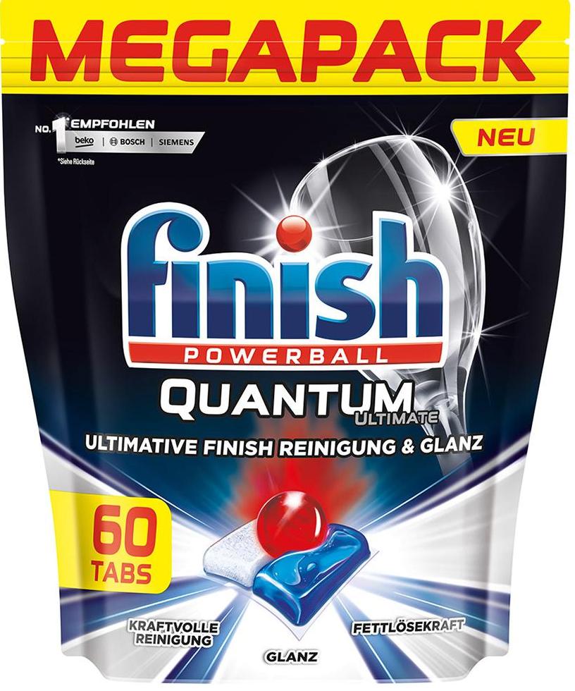 Finish PowerBall Quantum Ultimate Капсулы для посудомоечной машины 60 шт в zip-пакете