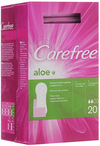 CareFree Cotton Feel Aloe Прокладки ежедневные воздухопроницаемые 20 шт