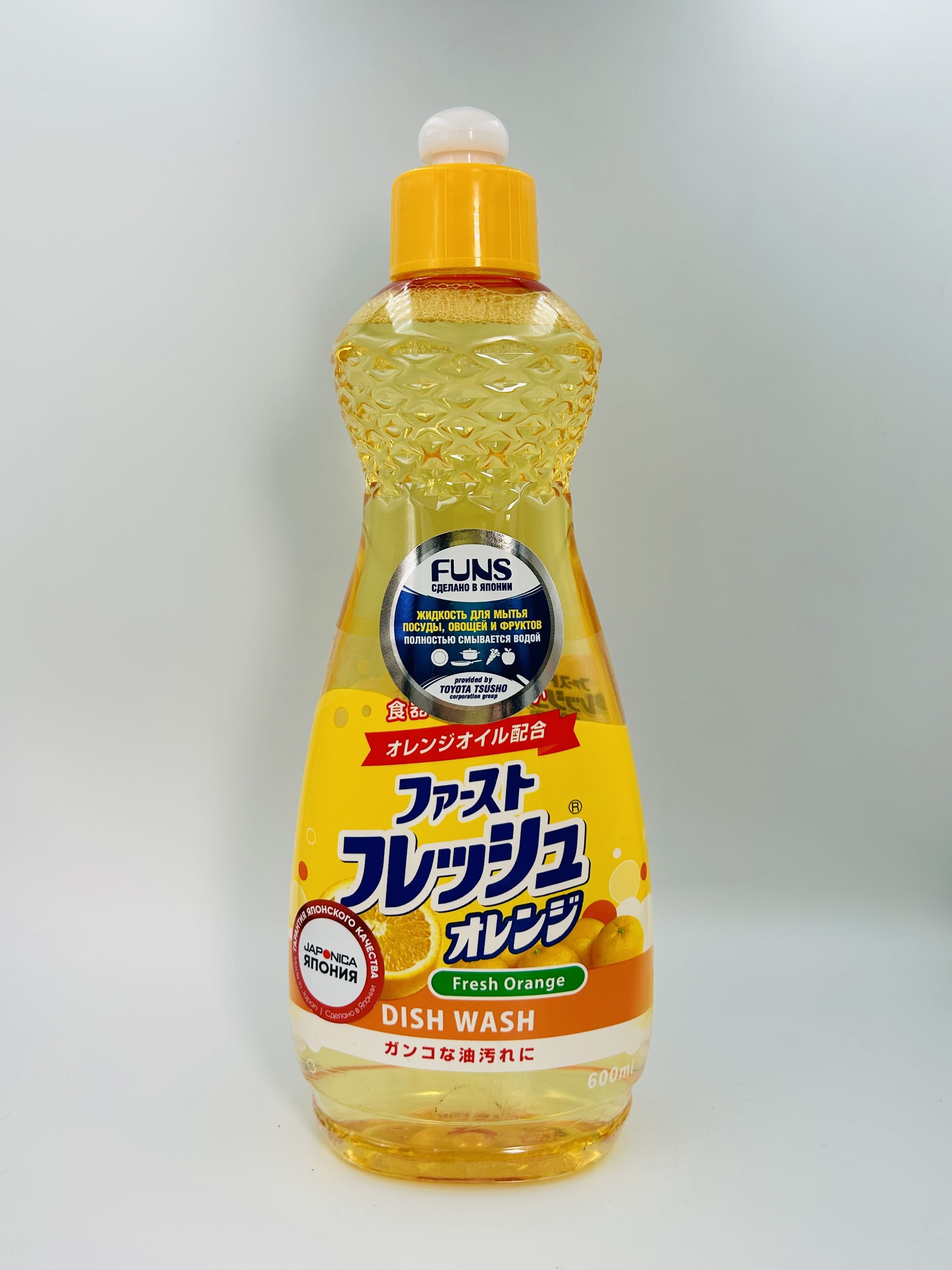 Daiichi Funs Жидкость для мытья посуды, овощей и фруктов Апельсин 600 мл