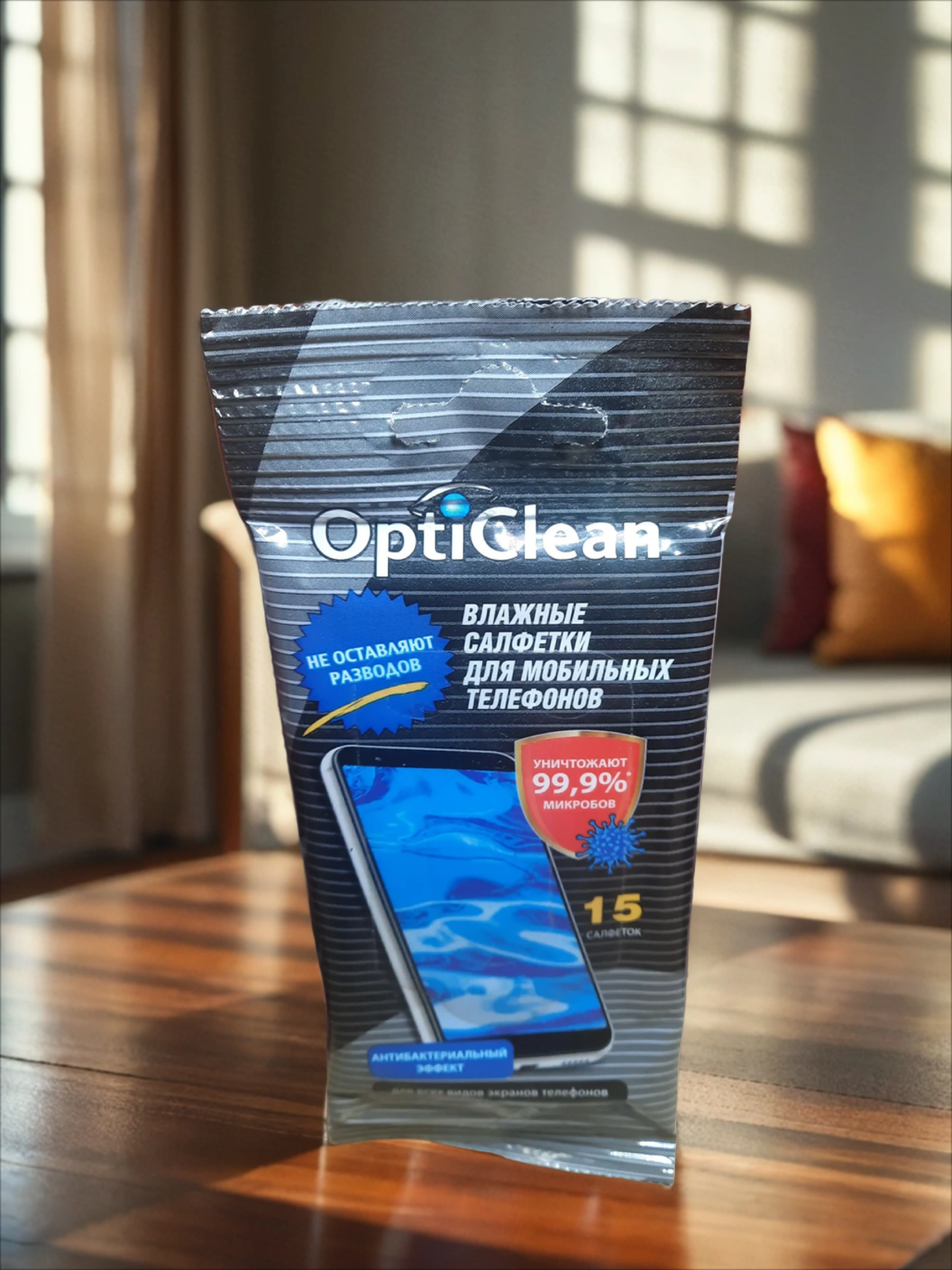 Opti Clean Влажные салфетки антибактериальные для мобильных телефонов 20 шт