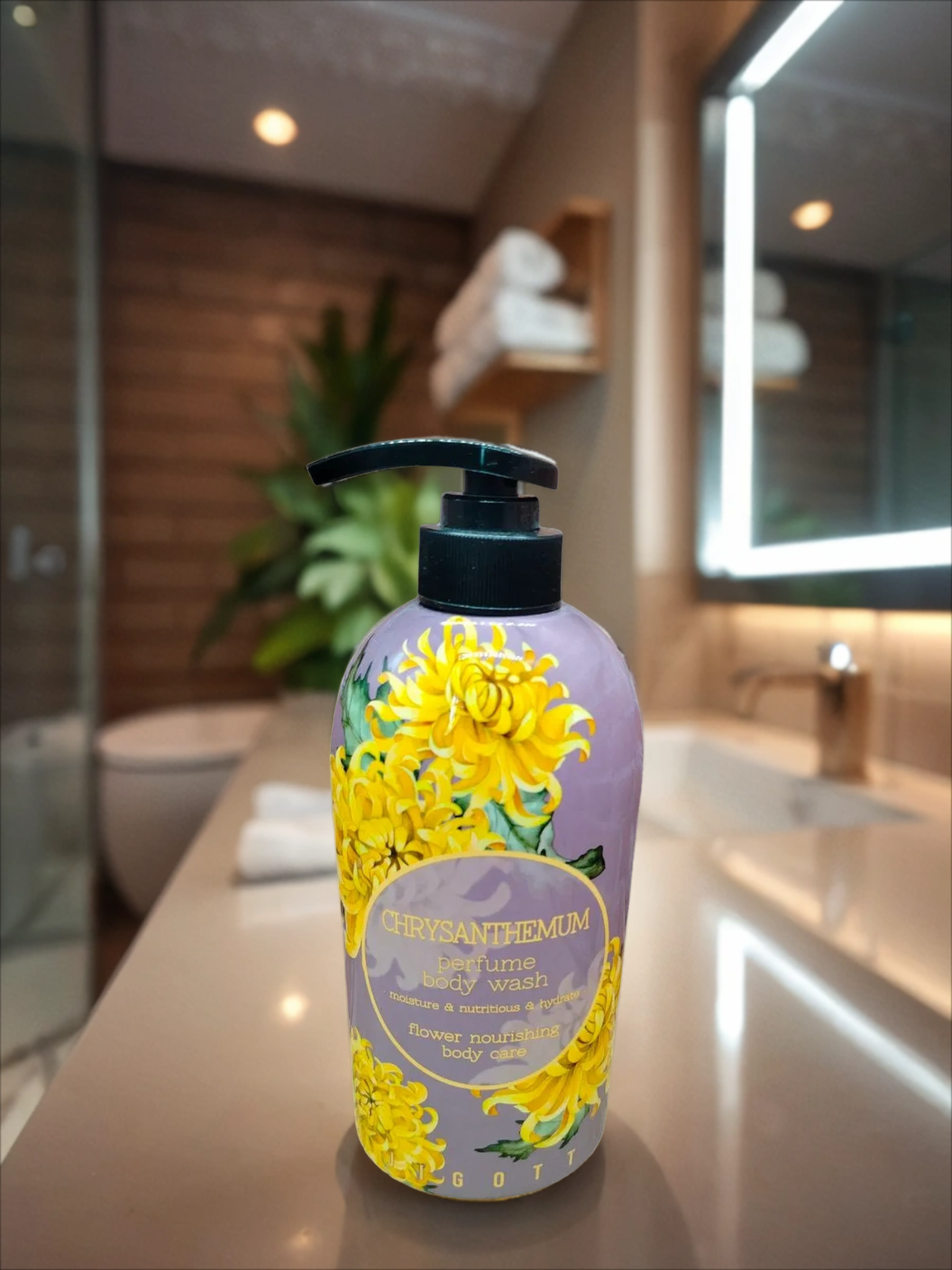 Jigott Perfume Body Wash Chrysanthemum Гель для душа парфюмированный Хризантема 750 мл