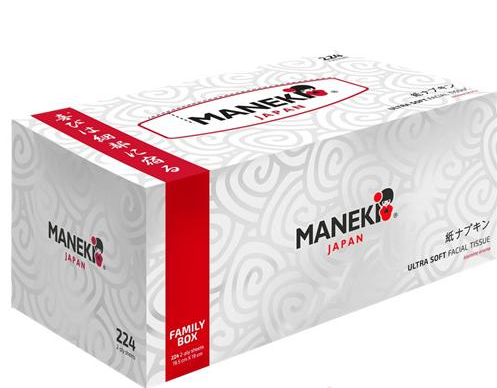Maneki Black & White Салфетки-выдергушки бумажные двухслойные с ароматом жасмина 224 шт белые