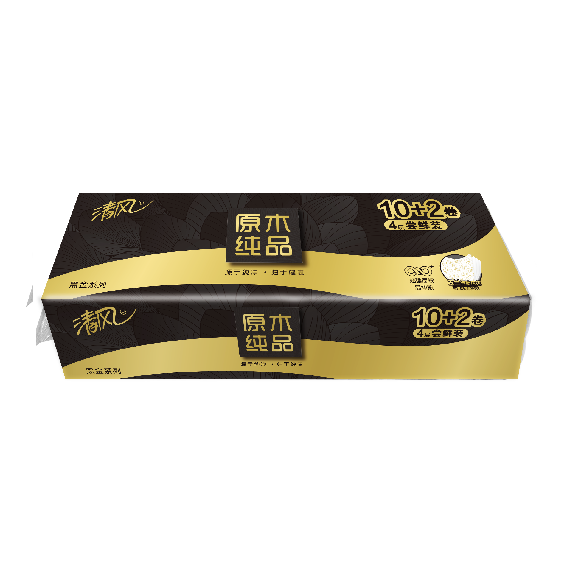 Gold Hong Breeze Black Gold Туалетная бумага 4-ех слойная в индивидуальной упаковке 12 рулонов по 15 м